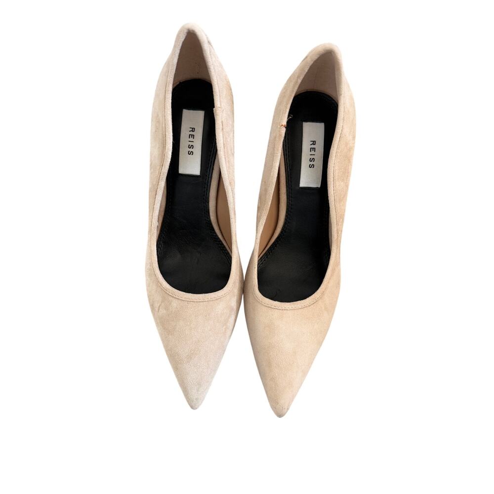 Reiss Nude Suede Pointed Toe Stiletto Pumps - 37